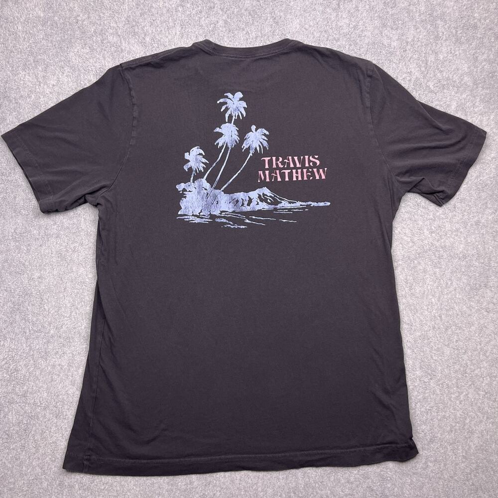 travis mathew dolphin watch golf t-shirt black short sleeve crew neck mens xl